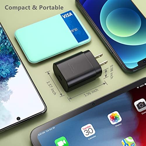 Ultra-Fast 25 W Type C Wall Charger Pack for Samsung Galaxy S25, S24+, S23, S22, S21 Ultra & More – 3-Pack USB C Power Adapter with Enhanced Compatibility for Galaxy A Series, Note 20, and Watch 5 – Speed Meets Safety and Portability