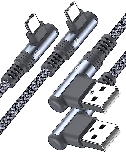 Transform Your Charging Experience with the Sweguard 90-Degree USB to Type C Cable – Fast 10 T Power Delivery for i Phone 16 & Samsung Galaxy Devices, Durable 2-Pack for Seamless Use in Compact Spaces