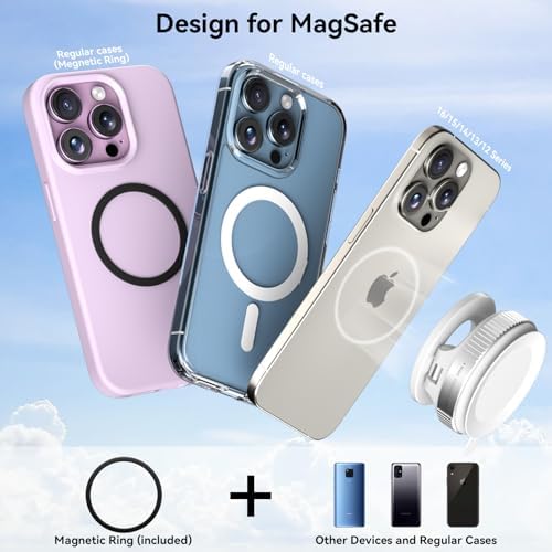 CloudValley Magnetic Car Phone Mount, [Compatible with MagSafe] 360° Adjustable Foldable Holder for Dashboard, 80LBS Suction & 2800gf Magnet, Car Accessories for iPhone 16 Pro Max 15 14, Black – Enhanced Compatibility and Speed