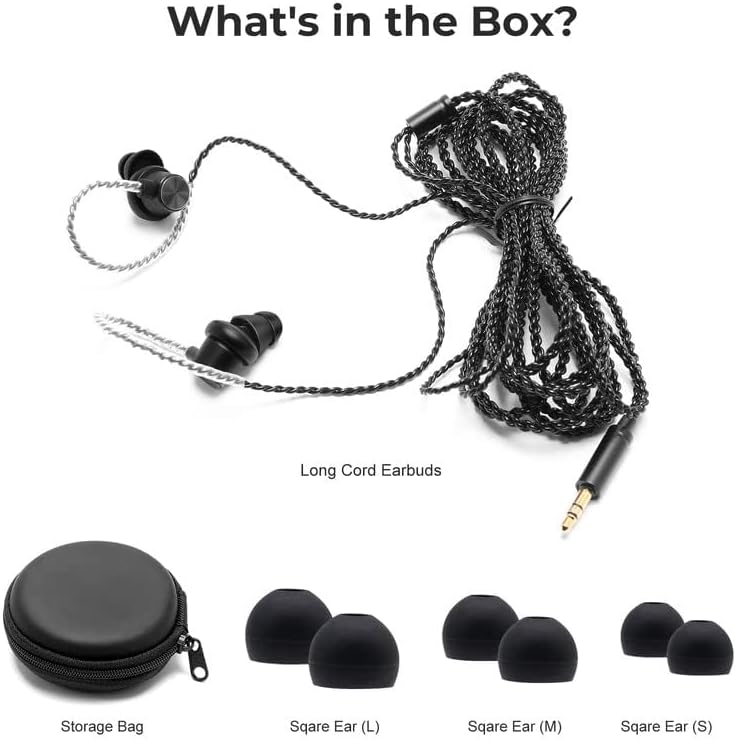 Unleash Audio Freedom with 16 FT Long Cord Wired Headphones – Superior Sound Quality, Customizable Comfort with Extra Earbuds for Ultimate Compatibility with TV and Computer – Perfect for Extended Listening Sessions