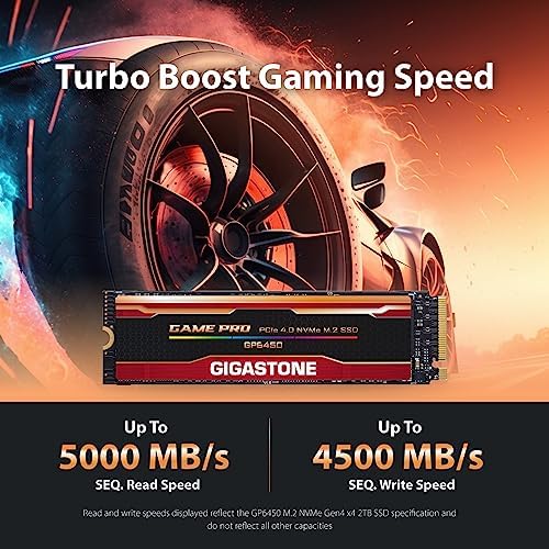 Elevate Your Gaming and Creative Potential with the Gigastone 500 GB M.2 NVMe SSD – Lightning-Fast PCIe Gen 4 Internal Solid State Drive for Seamless 3 D Rendering and 4 K/8 K Video Editing – Unmatched 5,000 MB/s Read Speeds for Gamers and Content Creators – Perfect Upgrade for PCs, Laptops, and PS5 with Enhanced Compatibility and Reliability
