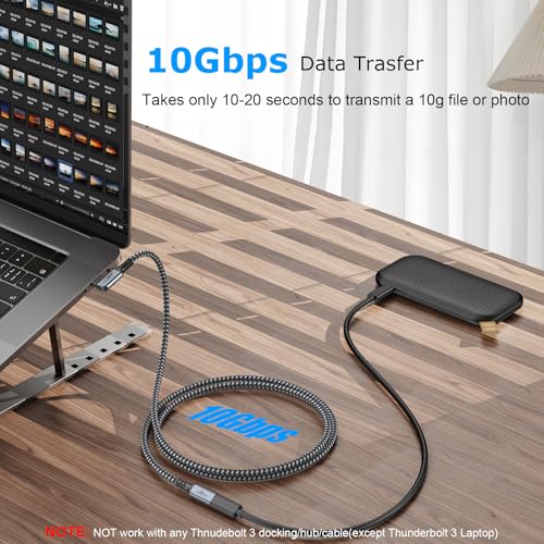 High-Performance 10 FT USB C Extension Cable – 100 W Power Delivery, 10 Gbps Data Transfer, 4 K UHD Video Support – USB 3.2 Gen 2 Male to Female Connector for Fast Charging and Seamless Connectivity with i Phone, Galaxy, PC, Monitor, and SSD – Durable & Versatile Accessory for Enhanced Tech Efficiency