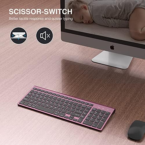 Sleek JOYACCESS J Wireless Keyboard – Ultra-Compact 2.4 G Slim Design with Numeric Keypad for Effortless Typing on Laptops, Mac Book Air, and PCs – Elegant Silver & White Finish for Modern Workspaces – Perfect for Professionals and Students Seeking Enhanced Productivity