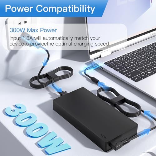 High-Efficiency 300 W AC Power Adapter for Lenovo Legion & Think Pad – Reliable 20 V 15 A Charger for Legion 7/7 i, Y720/Y740, R9000/R7000 Models – Includes 11 x5 mm Connector & Durable Power Cord – 30-Day Satisfaction Guarantee and 24/7 Customer Support