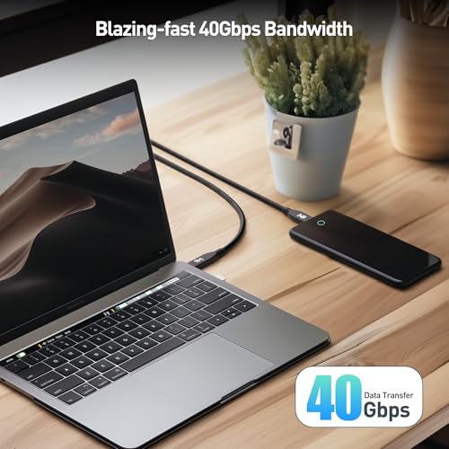 Transform Your Digital Experience with Cable Matters 40 Gbps USB 4 Cable – Exceptional 8 K Video Quality, Ultra-Fast Data Transfer, and High-Power Charging for Mac Book, XPS, and Surface Pro – 6.6 ft Robust Design for Maximum Flexibility and Uninterrupted Performance