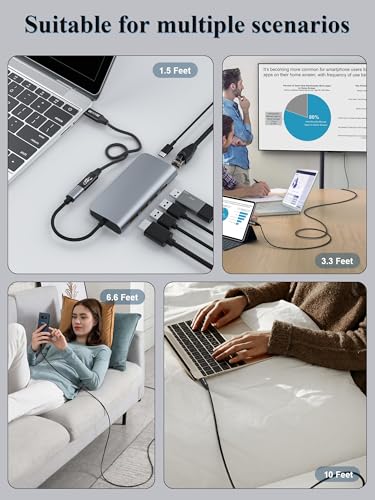 High-Performance USB-C Extension Cable 6.6 FT – 240 W Fast Charging & 20 Gbps Data Transfer with 4 K@60 Hz Video Output – Type C Male to Female Cord for i Phone 16/15 and Mac Book – Ultimate Connectivity & Streaming Solution