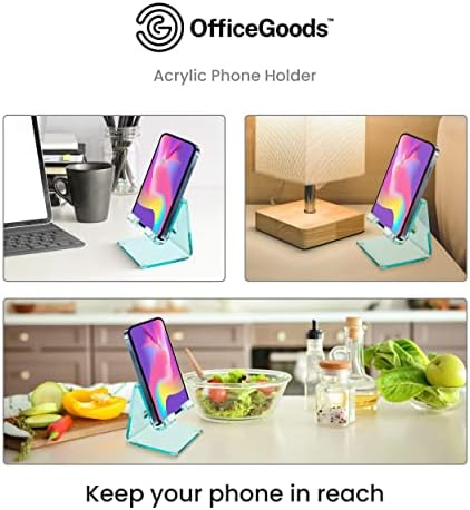 OfficeGoods Acrylic Phone Holder Aesthetic Desk Phone Stand, Compatible with 4-8 inch Screens, Office Decor and Work from Home Essentials – Pink – Enhanced Compatibility and Speed