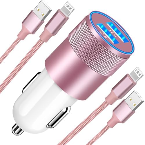 Braveridge 66 W Dual Port USB-C Car Charger for i Phone 16 – MFi Certified Fast Charging with Type-C Braided Cable – Enhanced Compatibility for i Phone 16/16 Pro Max/15/15 Pro/i Pad – Ideal for Road Trips and On-the-Go Power Solutions