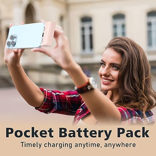 Compact 5000 m Ah Portable Phone Charger for i Phone – 2-Pack MFi Certified Power Bank with Built-in Cable for Rapid Charging – Lightweight, Travel-Ready External Battery for i Phone 14/13/12/11/XR/X/SE/8/7/6 Pro Max – Ultimate Convenience and Dependability