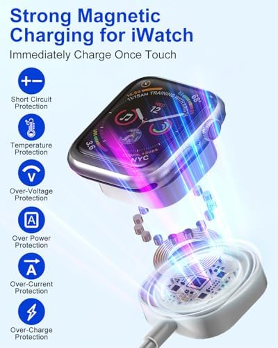 Ultimate 4-in-1 Retractable Charging Cable with Apple Watch Compatibility – 100 W Fast Charging Solution for i Phone 16/15, Galaxy Android, and i Watch Series 10-1 – The All-in-One Portable Charger Designed for Tech-Savvy Users Seeking Maximum Efficiency and Convenience
