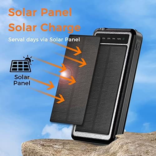 Ultimate Outdoor Solar Power Bank – 10000 m Ah Waterproof & Dustproof Portable Charger with Built-in Cables, Wireless Charging, LED Flashlight & Digital Indicator for Adventure-Ready Performance and Fast Device Compatibility