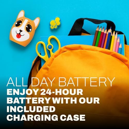 Coby Kids Simon the Sloth Wireless Bluetooth Earbuds – Splash-Proof, 24-Hour Playtime, Easy-Control Design with Adorable Carrying Case for Young Music Enthusiasts and Educational Adventures