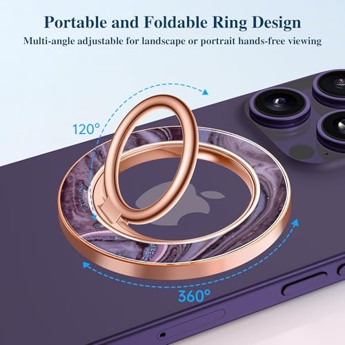 Discover the GVIEWIN Magnetic Phone Ring Holder: A Cutting-Edge 360° Rotatable Kickstand for Mag Safe Devices – Perfectly Tailored for i Phone 16 Pro Max/Plus, 15, 14, and 13 (Elegant White Finish) – Unmatched Stability and Hands-Free Viewing Experience Upgrade your smartphone usage with this premium accessory that not only enhances grip but also transforms your device into a versatile stand for effortless video calls and streaming. Featuring a robust magnetic attachment for secure hold, this stylish phone ring holder is engineered for seamless integration with Mag Safe technology. Experience the freedom of adjustable angles, allowing for convenient portrait or landscape modes, perfect for navigation or entertainment on-the-go. Its sleek white design not only ensures durability but adds a sophisticated touch to your device. Elevate your everyday smartphone experience with the GVIEWIN Magnetic Phone Ring Holder – where functionality meets elegance.