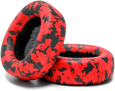 Upgrade Your Sound: WC Premium Replacement Earpads for Steelseries Arctis Nova Pro Wireless by Wicked Cushions | Enhanced Comfort with Thick, Soft Leather & Superior Durability | Red Camo Design for Distinctive Style & Optimal Sound Isolation
