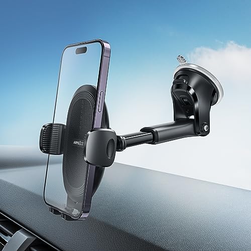 Ultimate APPS2 Universal Car Suction Cup Phone Mount – Secure Dashboard Holder for i Phone & Samsung – 360° Rotation, Sticky Gel Pad for Enhanced Stability – Effortless Installation & Hands-Free Navigation – Ideal for All Smartphone Models