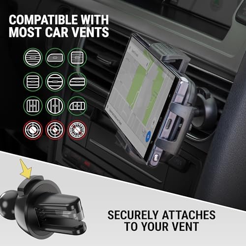 Scosche UH2WDEXCLN Universal Hands Free Phone Mount for Car Windshield/Dashboard, Suction Cup Cell Phone Holder with 360° Rotation, Includes Screen Cleaner, Stand Compatible with iPhone and Android – Enhanced Compatibility and Speed