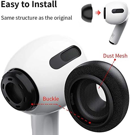 Lanwow Premium Memory Foam Ear Tips for Air Pods Pro – Ultimate Comfort & Noise Isolation, Anti-Slip Design, Fits Charging Case, 3 Sizes (S/M/L, Elegant Grey) – Enhance Your Audio Experience with Pain-Free Listening