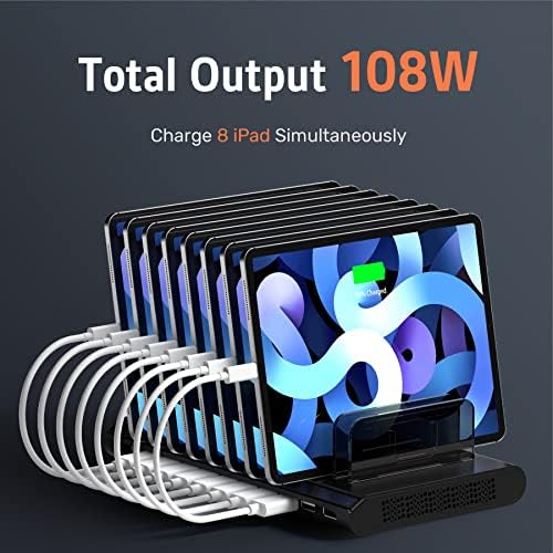 Alxum 10-Port USB Charging Hub – 60 W High-Speed Multi-Device Charger for Smartphones & Tablets – Fast Charging Station with Smart IC Technology for Optimal Power Distribution – Sleek Black Design for Home & Office Use – Ideal USB Charging Solution for Family & Workstations