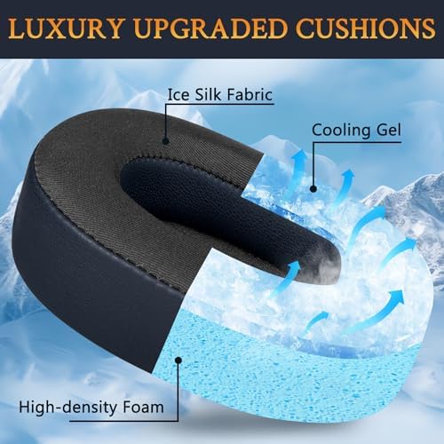 SOULWIT Navy Blue Cooling Gel Earpads for JBL E55 BT – Premium Comfort & Noise Isolation Replacement Cushions for Over-Ear Headphones – Ultimate Sound Enhancement Accessory
