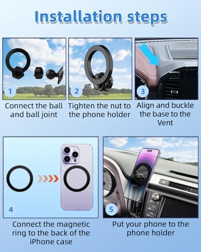 Ford F-150 2021-2024 Premium Air Vent Phone Mount with 15 W Fast Wireless Charger – 360° Rotating Magnetic Holder for Hands-Free Navigation & Enhanced Safety – Essential Car Accessory for Modern Drivers