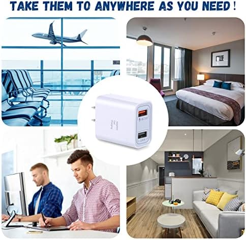Costyle Dual Port USB Wall Charger – 3 Pack 30 W Quick Charge 3.0 Power Adapter for i Phone 12/11/XR/X/SE & Samsung Galaxy S9/S10/S20 – Compact Fast Charging Solution with Overheat Protection for Home & Travel