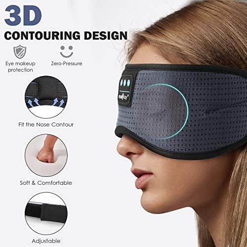 Ultimate Bluetooth Sleep Mask with High-Definition Sound: Perfect for Side Sleepers Seeking Unmatched Comfort and Entertainment – Experience Enhanced Connectivity, Crisp Audio, and Stylish Relaxation for Restful Nights and Mindful Moments – Ideal Gift for Music Lovers and Meditative Souls