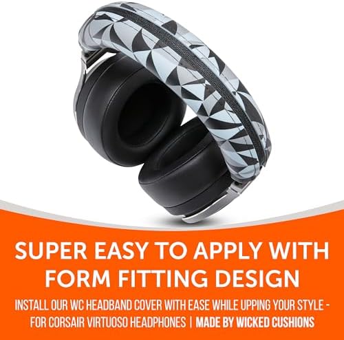 Transform Your Corsair Virtuoso Headphones with the WC Band Z V2 Silicone Headband Cover – Premium Machine Washable Accessory for Enhanced Comfort, Durability, and Flawless Aesthetics – Perfect Fit for Wireless, XT, and SE Models – Say Goodbye to Flaking Leather and Hello to Effortless Maintenance and Style