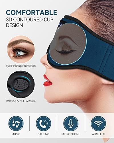 Transform Your Sleep Experience with the MUSICOZY Bluetooth Sleep Mask – Premium Wireless Eye Cover Featuring Built-In Earbuds for Ultimate Comfort, Perfect for Side Sleepers, Office Relaxation, and Travel – Advanced Bluetooth 5.4 Connectivity for Effortless Pairing and High-Quality Sound, Ideal Tech Gift for Anyone Seeking Restful Slumber.
