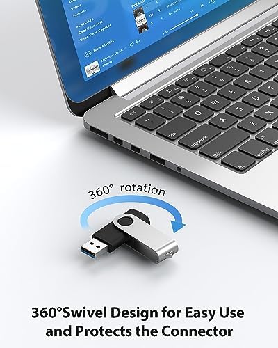 Aiibe 128 GB USB 3.0 Flash Drive Trio – High-Speed Portable Memory Stick (3 Pack in Black, Blue, Red) for Effortless Data Transfers and Reliable Storage Solutions