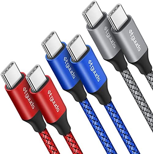 Premium 10 ft USB C to USB C Charging Cable – 3-Pack | High-Speed 60 W Power Delivery Cable for Samsung Galaxy S23, S22, S21, Note 20, Z Fold/Flip, and USB C Laptops | Durable Design for Fast Charging & Data Transfer | Ultimate Flexibility for Home and Office Use