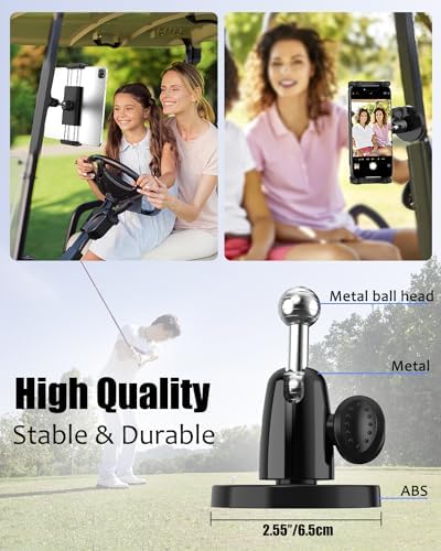 Charchendo Universal Magnetic Tablet Holder for Golf Carts – Secure Mount for Club Car, ICON EV, EZGO, and Yamaha | Compatible with i Pad Pro 12.9, Air, Mini & Galaxy Z Fold | 360-Degree Rotating Stand for 4.7-12.9” Devices | Premium Golf Cart Accessory for Hands-Free Navigation and Entertainment