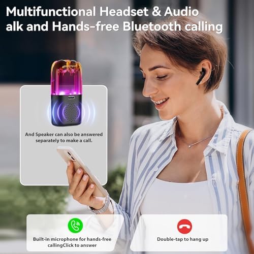 Transform Your Audio Experience with 3-in-1 Wireless Bluetooth Earbuds – Built-in Speaker & Microphone, Exceptional Sound Quality, Mini RGB Charging Case with LED Display, Type-C Fast Charging, 48 Hours Playback for Music, Calls, and On-the-Go Convenience