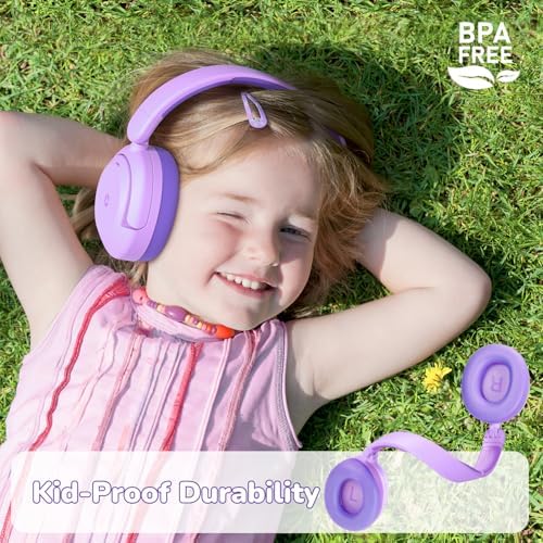 Premium i Clever BTH20 Kids’ Bluetooth 5.4 Headphones with Advanced Active Noise Cancellation – Up to 60 Hours of Playtime, Fast Type-C Charging, and Safe 80 d B Volume Limit – Ideal for Air Travel, Learning, and Entertainment – Award-Winning Kid-Friendly Design in Vibrant Blue for Young Audiophiles