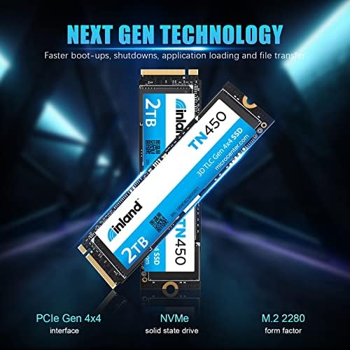 Elevate Your Performance with the INLAND TN450 500 GB NVMe M.2 PCIe Gen4 x4 Internal SSD – Unmatched 5,000 MB/s Speeds, 3 D NAND Technology for Ultimate Durability, Perfect Upgrade for Laptops & Desktops