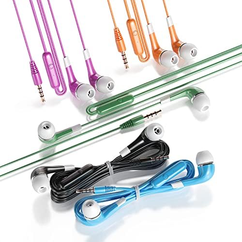 Colorful Bulk Kids Earbuds – 100 Pack Individually Packaged Classroom Earphones for Students, Libraries & Hospitals – Comfortable Fit, Enhanced Device Compatibility, Perfect for Group Learning Activities