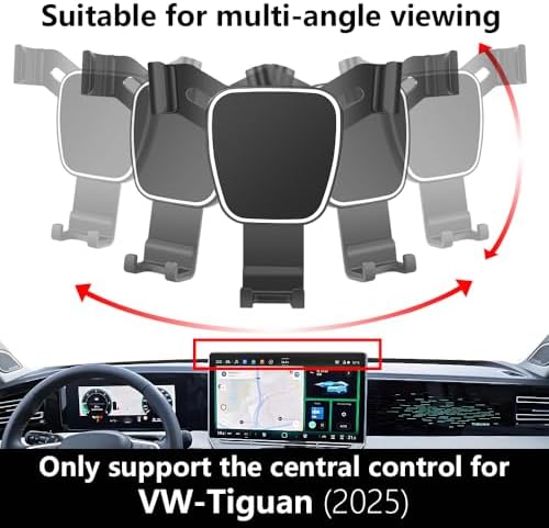 VW Tiguan 2018-2024 Premium Car Phone Holder – Custom-Fit Mobile Mount for Effortless Navigation & Hands-Free Calls – 360-Degree Rotating Auto Accessory – Sturdy & Stylish Design to Elevate Your Driving Experience
