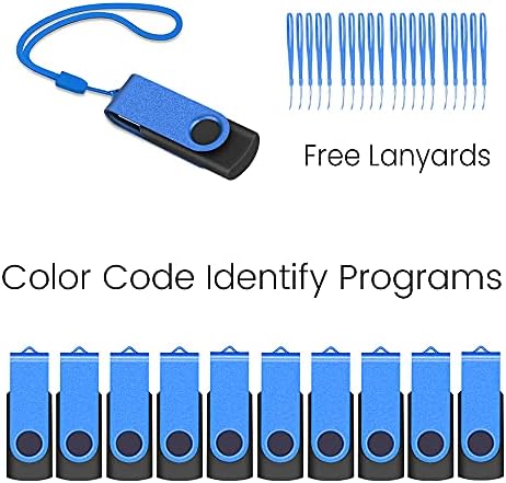 ABLAZE 20-Pack Portable 2 GB USB Flash Drives with Lanyards – Reliable USB 2.0 Thumb Drives for Effortless Data Storage and Transfer – Ideal for Students, Professionals, and Promotional Use – Compact Swivel Design for Enhanced Portability and Compatibility
