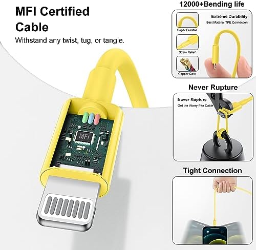 Ultra-Fast 3 FT USB-C to Lightning Charger Cable for i Phone 14, 13, 12, Pro Max & More – Certified High-Speed Charging, Enhanced Durability, and Universal Compatibility for Efficient Power Delivery – Perfect for Home, Office, and Travel Use