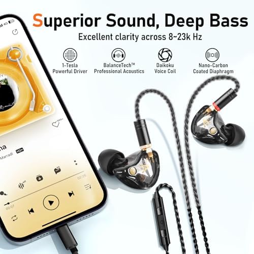 Unleash Exceptional Sound Quality with Vibes 202 MC USB-C Wired Earbuds: Premium Hi-Fi Audio, Advanced Noise Isolation, Ergonomic Comfort for i Phone 15/16 – Built-In Microphone for Effortless Communication & Durable Silver-Plated Cable – Includes Portable Case for On-the-Go Convenience