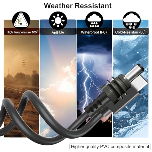 Starlink Mini USB C to DC Power Cable,5M/16.4FT, PD 20V Type C to DC Male Cord, Waterproof,Fireproof,Anti-UV,Compatible with 65W+PD 20V Protocol Power Bank/Source – Enhanced Compatibility and Speed