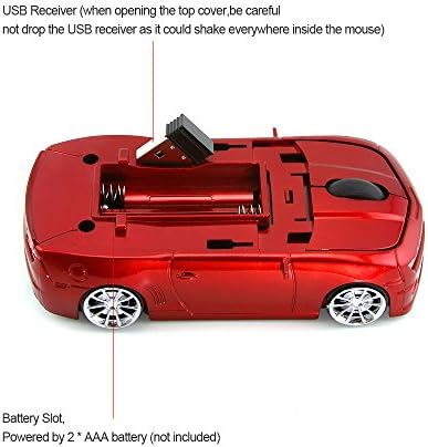 Rev Up Your Productivity with the Ai5 G Wireless Sport Car Shape Mouse – Sleek Optical Mice for Laptop and Desktop, Featuring 2.4 GHz Nano USB Connectivity and Eye-Catching LED Headlight (Red) – Perfect for Gamers and Automotive Enthusiasts!