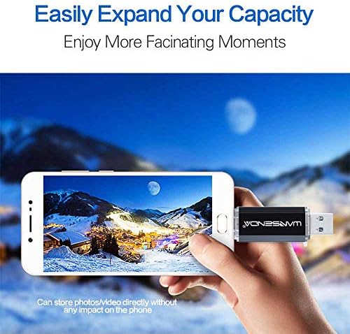 WANSENDA 64 GB OTG USB Flash Drive – 2-in-1 USB 3.0/3.1 & Type-C Storage for Android Devices, PC & Mac – Fast File Transfers with Stylish Red Design for Effortless Data Management