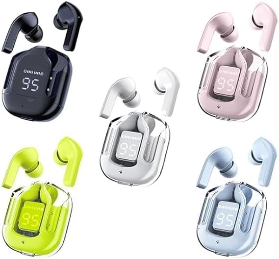 T-6 Premium Bluetooth Wireless Earbuds with Advanced ENC Noise Cancellation – Experience Superior Hi-Fi Sound, Effortless Touch Control, and LED Display Charging Case for Unmatched Connectivity and Audio Clarity