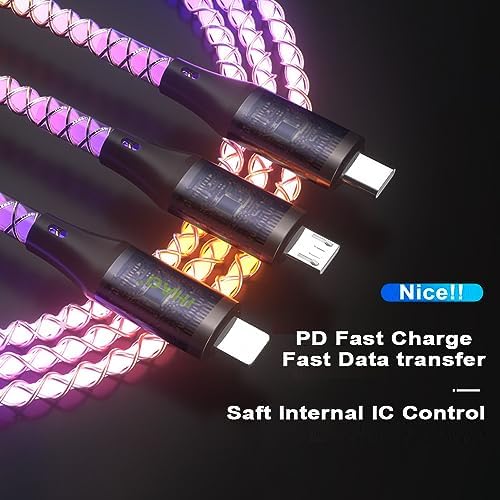 IHAO 60 W USB Type C to Type C Fast Charging Cable with LED Current Indicator – High-Speed Data Transfer for Android & i OS Devices – 39 Inch Universal Charger in Vibrant Green – Durable, Efficient Power Delivery for Modern Tech