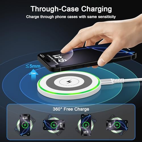 Motorola RAZR 50 & Edge 50 Ultra + i Phone 16 Pro Max 15 W Fast Wireless Charger Pad with Adapter – Universal Compatibility for Moto G Stylus 5 G 2024, G Power 2025, Samsung S25/S24/S23/S22, and More – Sleek Design with Safety Features for Effortless Charging