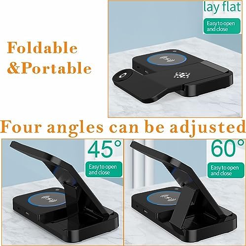 Multi-Device Wireless Charging Station for Samsung: 3-in-1 Fast Charger Stand for Galaxy S25, S24 Ultra, S23, Note 20, Z Flip 6, Fold 6, Galaxy Watch 7, 6, 5 & Buds – Sleek, Efficient Power Solution for Home & Travel