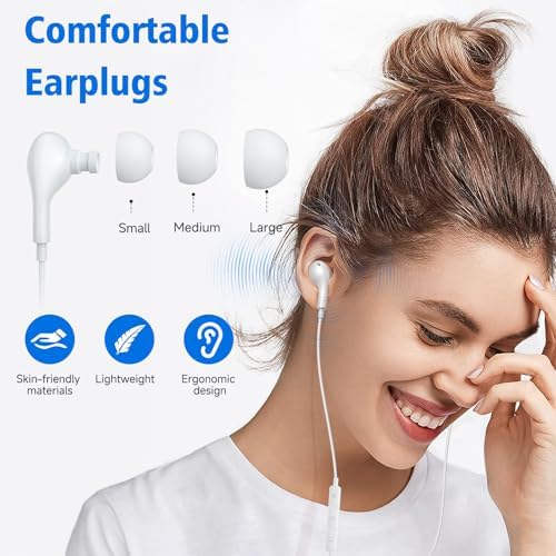 Elevate Your Sound with 2 Pack USB C Headphones – Premium Wired Earbuds for i Phone 16/15, i Pad Pro/Air/Mini, Mac Book & Android Devices – Unmatched Compatibility, Integrated Microphone & Inline Volume Control for Effortless Listening on Samsung S25/S24 & Google Pixel 9/8/7 – Lightweight, Ergonomic Design for Everyday Comfort and Durability