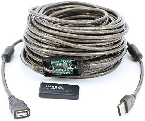 PASOW 50-Foot USB 2.0 A Male to A Female Active Extension Cable with Signal Booster and LED Indicator – Optimal High-Speed Data Transfer for Printers, Keyboards, Game Consoles, and More – Perfect for Home & Office Connectivity Solutions