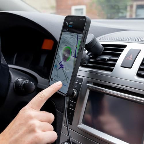 Experience Ultimate Stability with the Quad Lock Suction Car Phone Holder – Precision Engineered for i Phone, Galaxy, Pixel, and Universal Adapters – Effortless Hands-Free Navigation and 360-Degree Viewing Flexibility – Sleek Dashboard and Windshield Mount for Enhanced Driving Safety and Convenience
