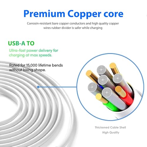 10 ft Micro USB Cable – 2 Pack for PS4 Controllers & Security Cameras – Enhanced Fast Charging & Rapid Data Transfer, Durable & Flexible Design for Uninterrupted Gaming and Reliable Surveillance, Universal Compatibility with Wyze, YI Cam, Simpli Safe, Blink Mini, Ring Indoor Camera